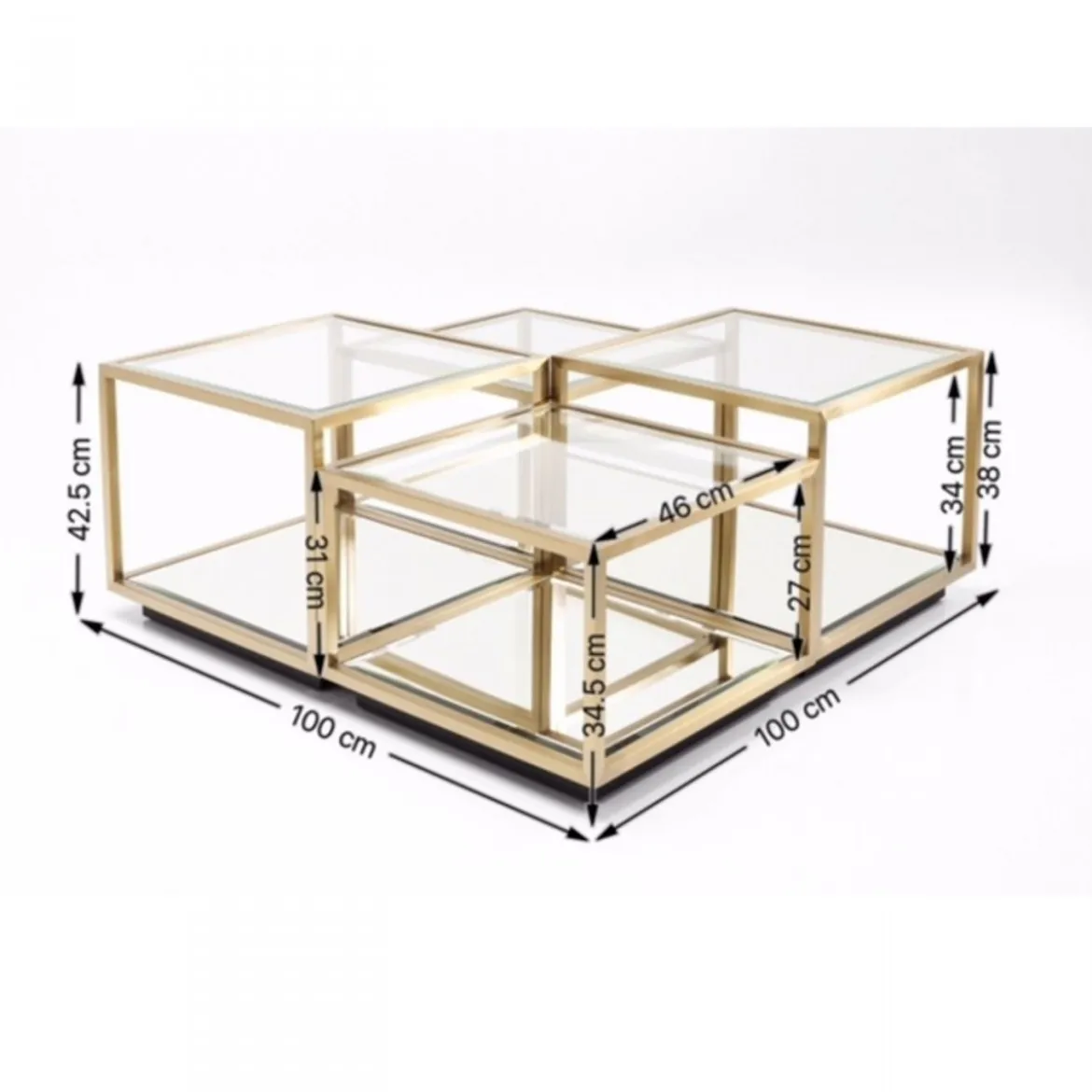 Gouden salontafelset - Kare Design Luigi Gold