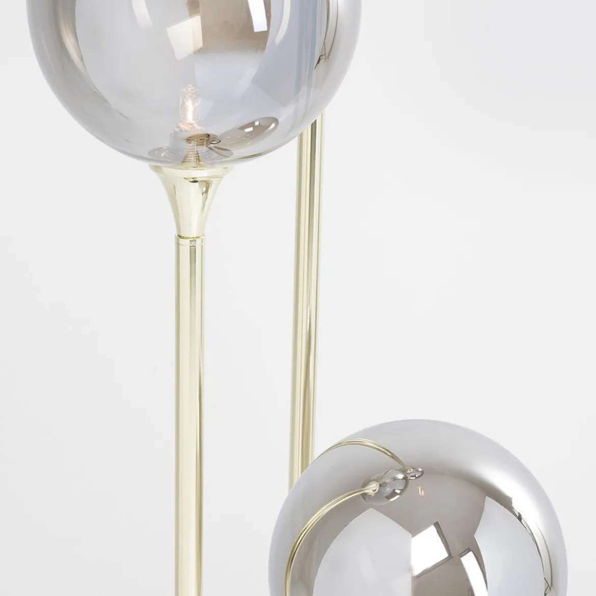 Gouden vloerlamp met glas - Kare Design Al Capone