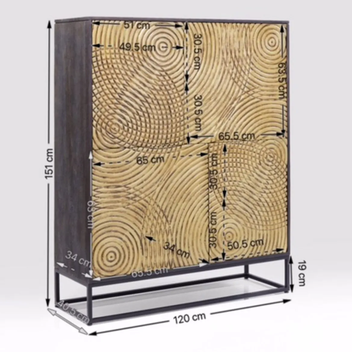 Gouden wandkast snijwerk - Kare Design Circulo
