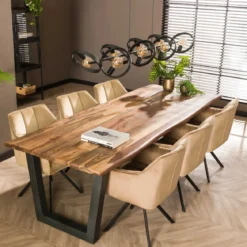 Grote hanglamp metalen ringen zwart - Santa Hover 8