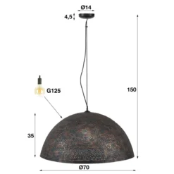 Grote hanglamp rond industrieel - Santa Punch