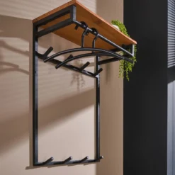 Grote kapstok met houten plank - Santa Custom
