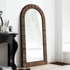 Grote spiegel boog teak hout - DTP Home Highlight Slats
