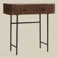Haltafel ribbel hout 80 cm - Bodio Mirah