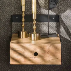 Hangend nachtkastje hout en metaal (set van 2) - Giani Strip XS (set van 2)