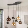 Hanglamp 4+3-lichts bruin - Santa Cluster