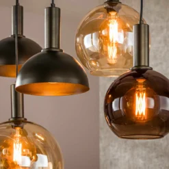 Hanglamp 4+3-lichts bruin - Santa Cluster