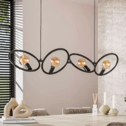 Hanglamp 4-lichts zwart - Santa Loop