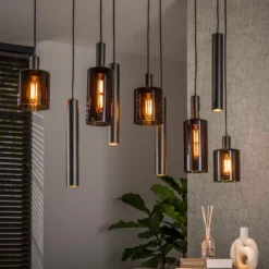 Hanglamp met cilindervormige glazen - Santa Sepiora