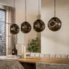 Hanglamp met 4 glazen bollen bruin - Santa Stellar