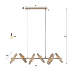 Hanglamp met metalen ringen - Santa Hover