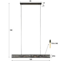 Hanglamp rond metaalgaas zwart - Santa Tube Mesh