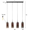 Hanglamp rookglas en geperforeerd staal - Santa Smoke Glass