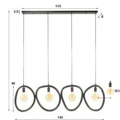 Hanglamp zwart - Santa Pebble