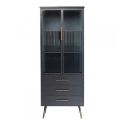 Hoge wandkast met ribbelglas - Kare Design Gomera