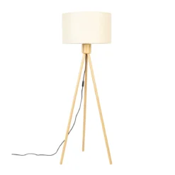 Houten driepoot vloerlamp - Zuiver Fan Bamboo
