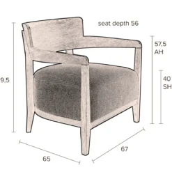 Houten fauteuil retro design - Dutchbone Duran