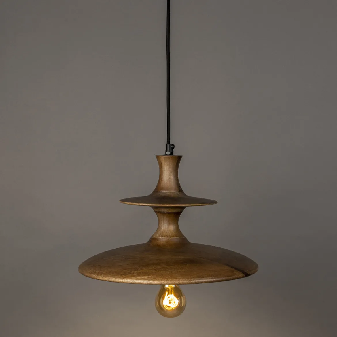 Houten hanglamp walnoot - Dutchbone Cath Walnut