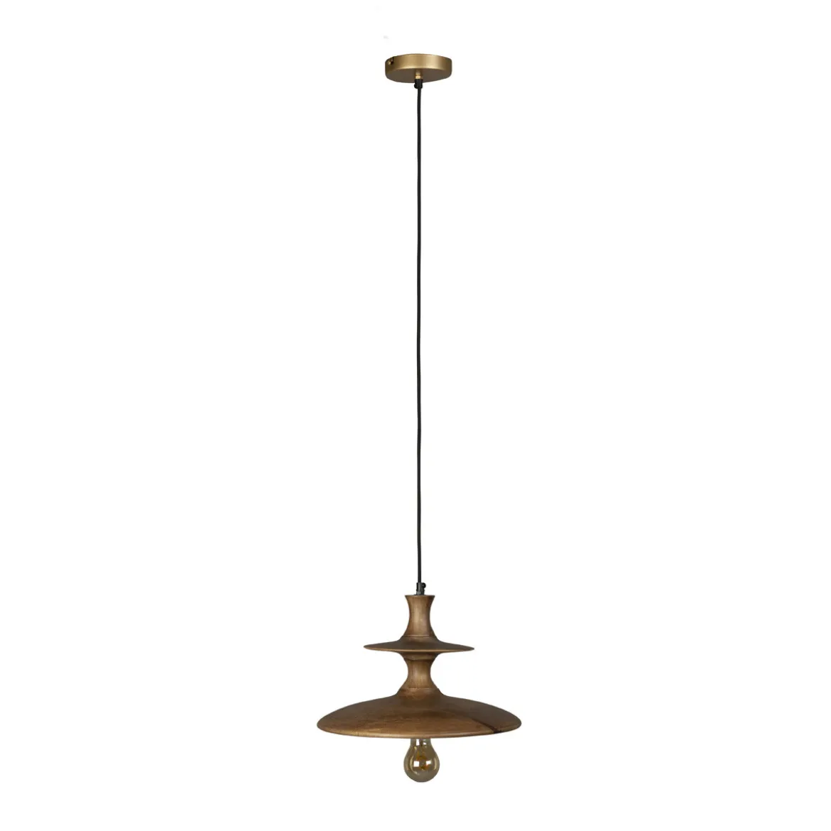 Houten hanglamp walnoot - Dutchbone Cath Walnut