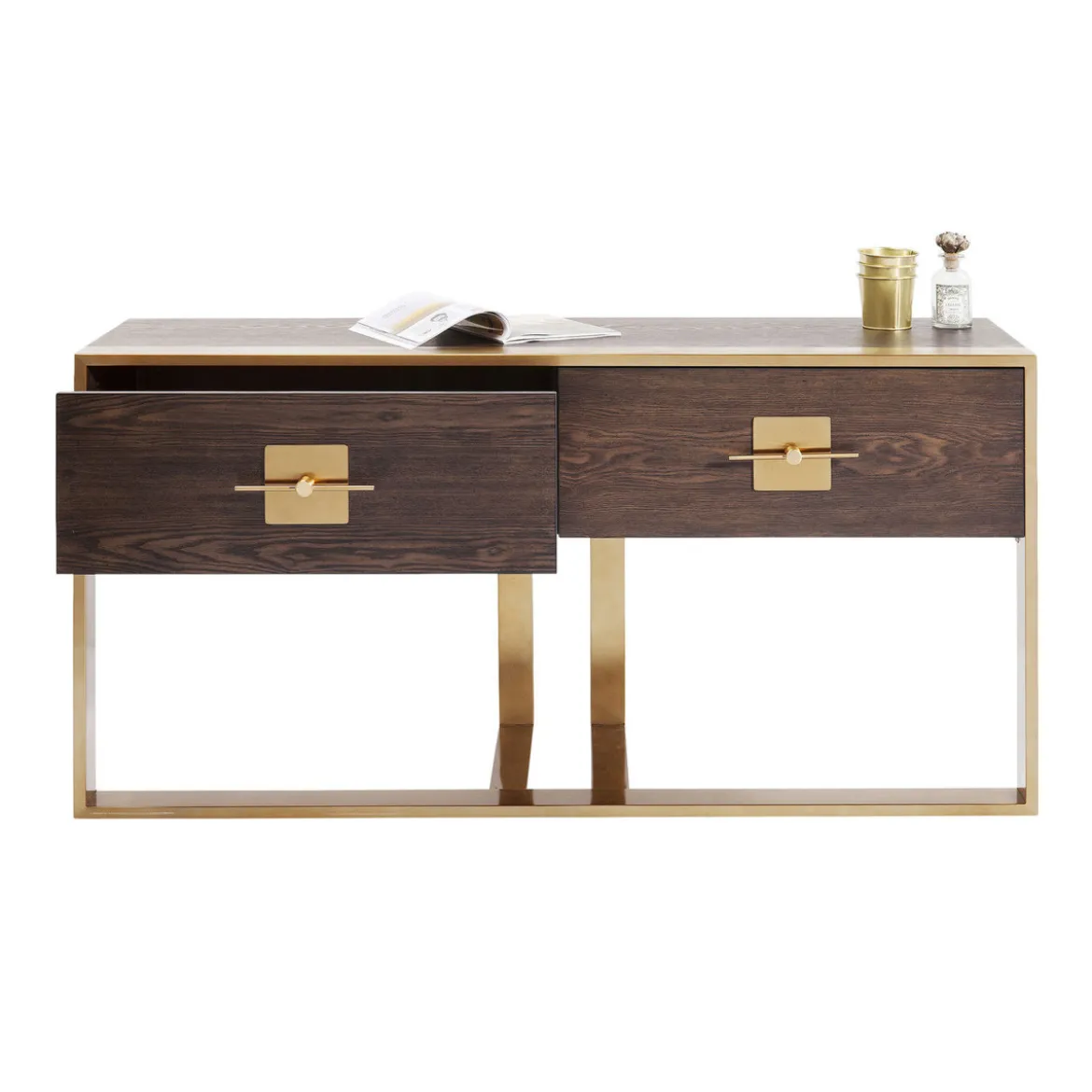 Houten sidetable met messing - Kare Design Osaka