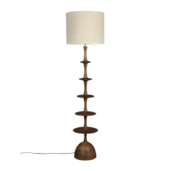 Houten vloerlamp walnoot - Dutchbone Cath Walnut