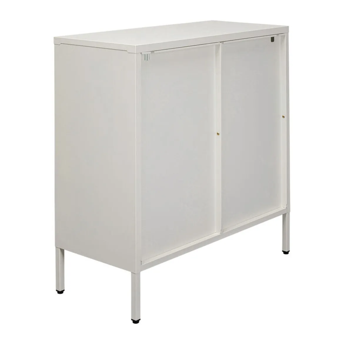 Klepdeuren kast off white met ribbelglas - Kare Design Naxos