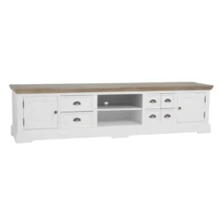 Landelijk tv-meubel wit 220 cm - Tower Living Fleur