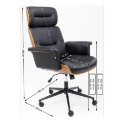 Leren bureaustoel walnoot - Kare Design Check Out