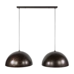 2-lichts hanglamp met metalen kappen - Santa Dome
