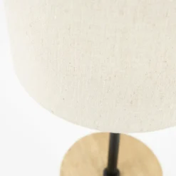 Linnnen vloerlamp travertin voet - By-Boo Amara