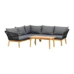 Loungeset hoek met acaciahouten tafel - Lavis Chania