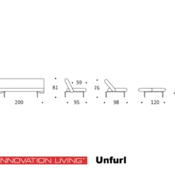 Luxe slaapbank retro design - Innovation Living Unfurl