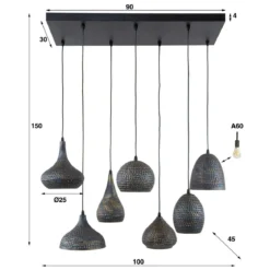 Metalen hanglamp met gaatjes - Santa Punch Mix