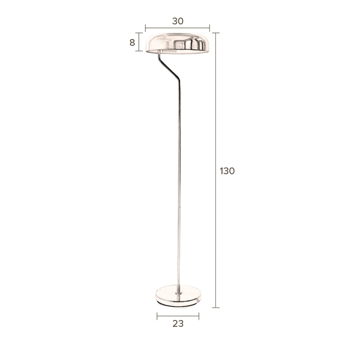 Metalen vloerlamp - Dutchbone Eclipse