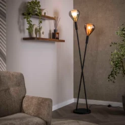 Metale vloerlamp met druppelglas - Santa Wings