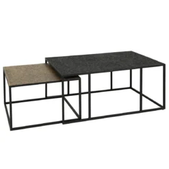 Metallic salontafelset rechthoekig - Giani Iron