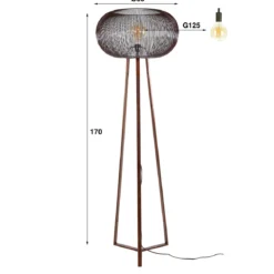 Minimalistische vloerlamp staaldraad - Santa Disk Wire