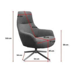 Moderne fauteuil draaibaar taupe - Kare Design Mimi