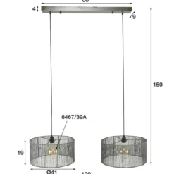 Moderne hanglamp metaal - Santa Faro