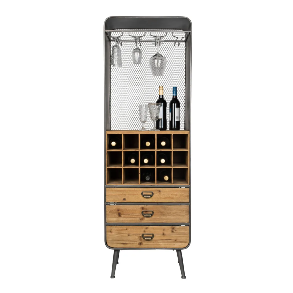 Open houten wijnkast - Dutchbone Vino