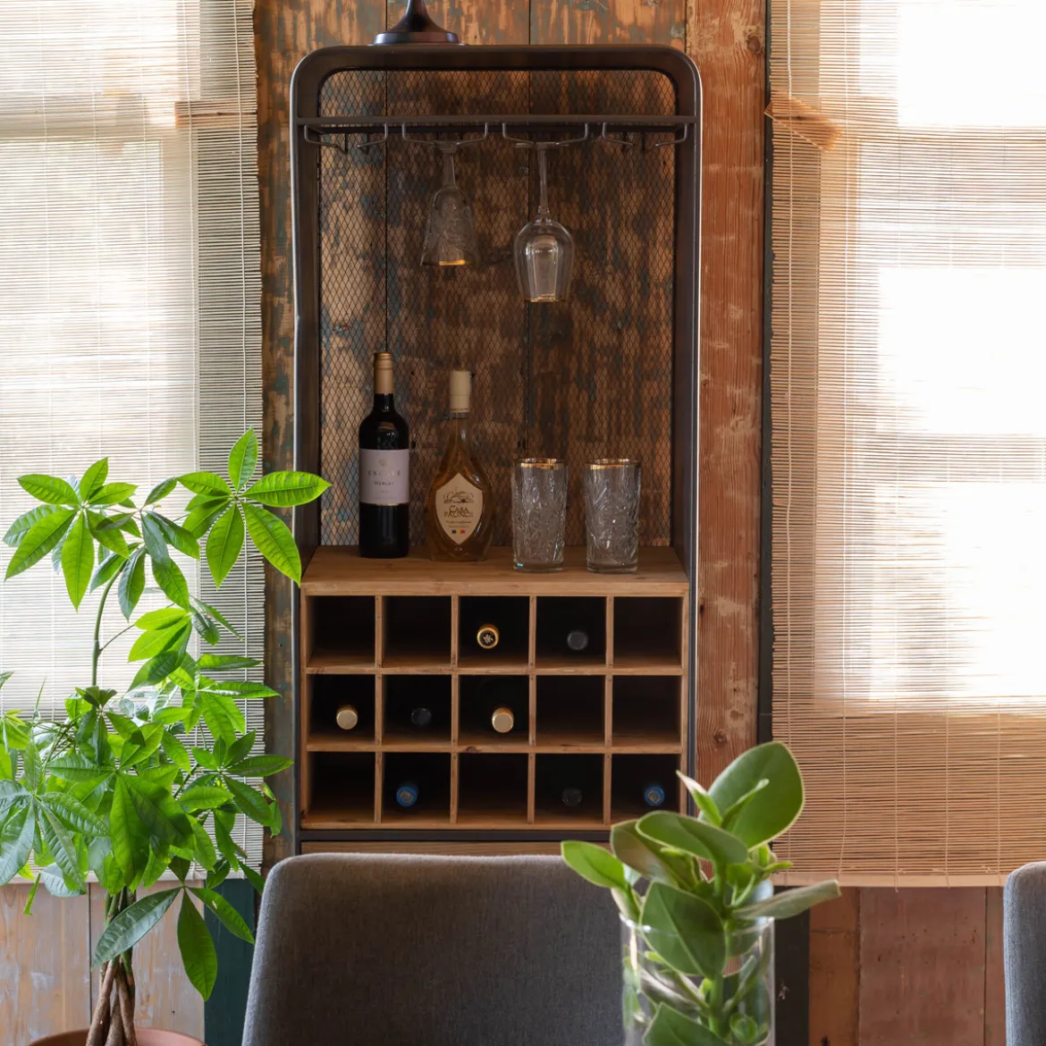 Open houten wijnkast - Dutchbone Vino