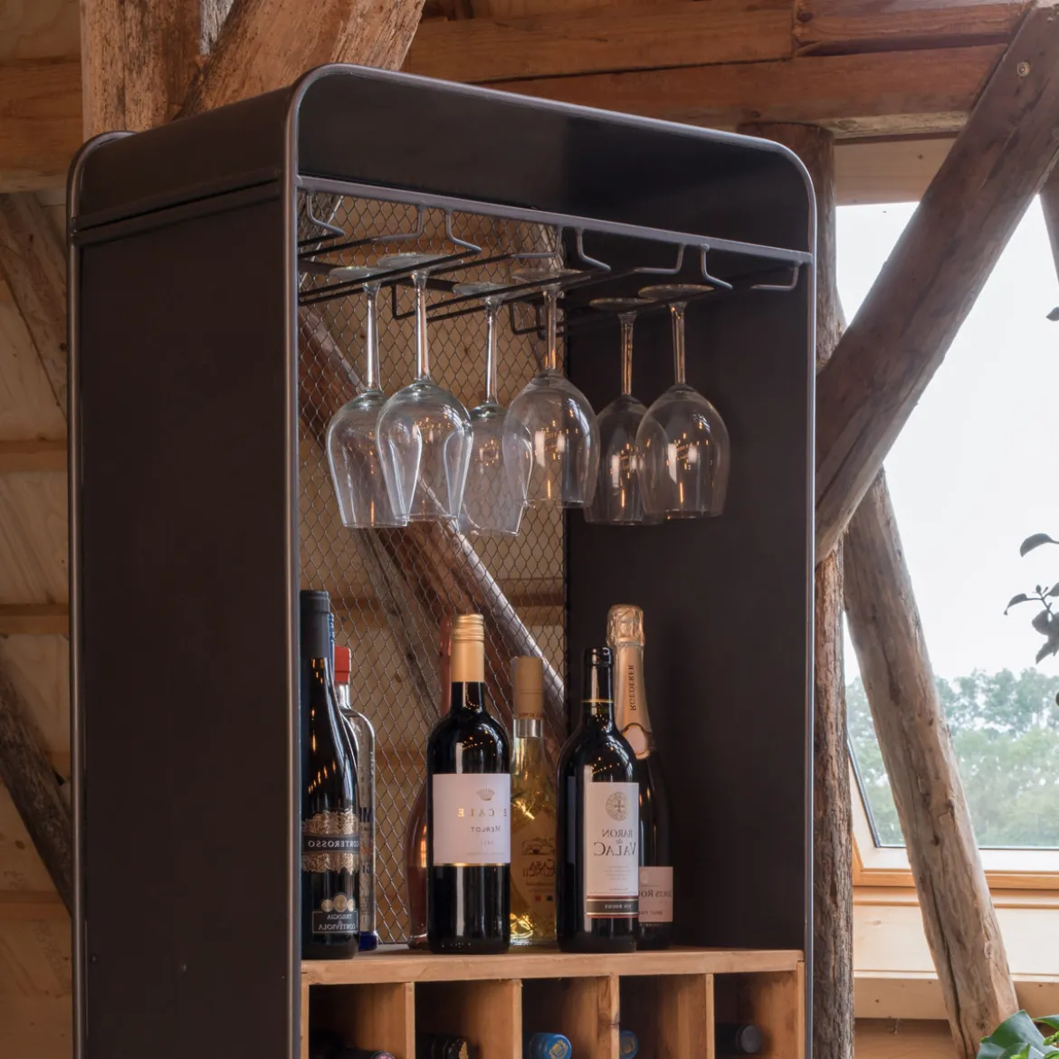Open houten wijnkast - Dutchbone Vino
