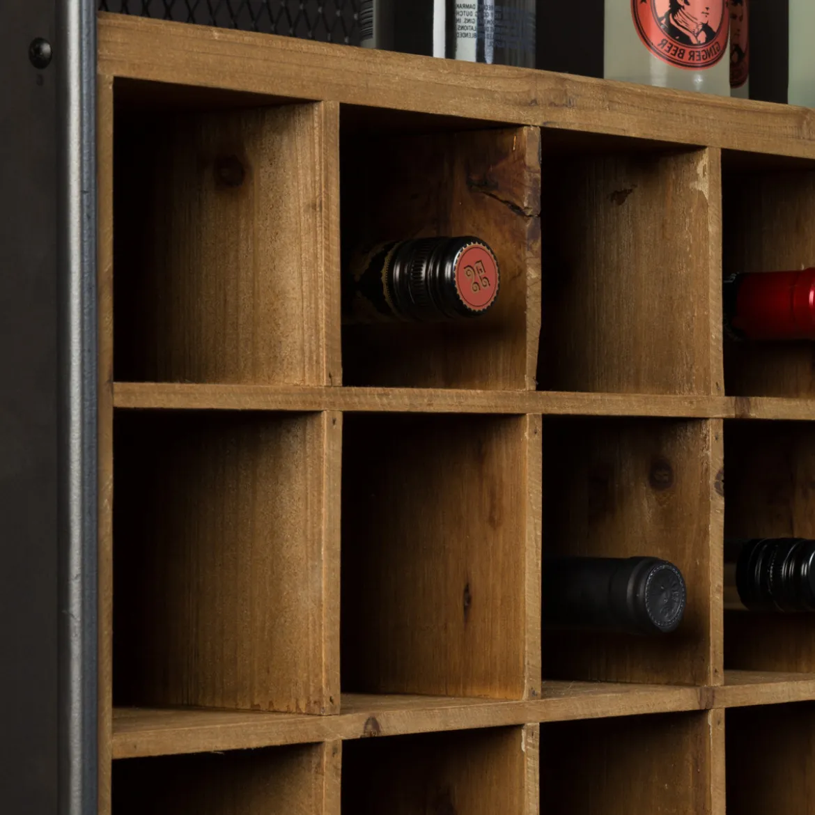 Open houten wijnkast - Dutchbone Vino