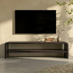 Open tv-meubel gebogen hout - Bodio Ayan