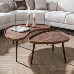 Organische salontafels met metaal frame - Giani Carve
