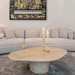 Organische salontafel travertin beige - Richmond Interiors Fictus