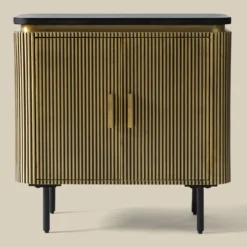 Ovaal dressoir goud met ribbels - Bodio Rush