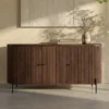 Ovaal dressoir hout met ribbels - Bodio Mirah