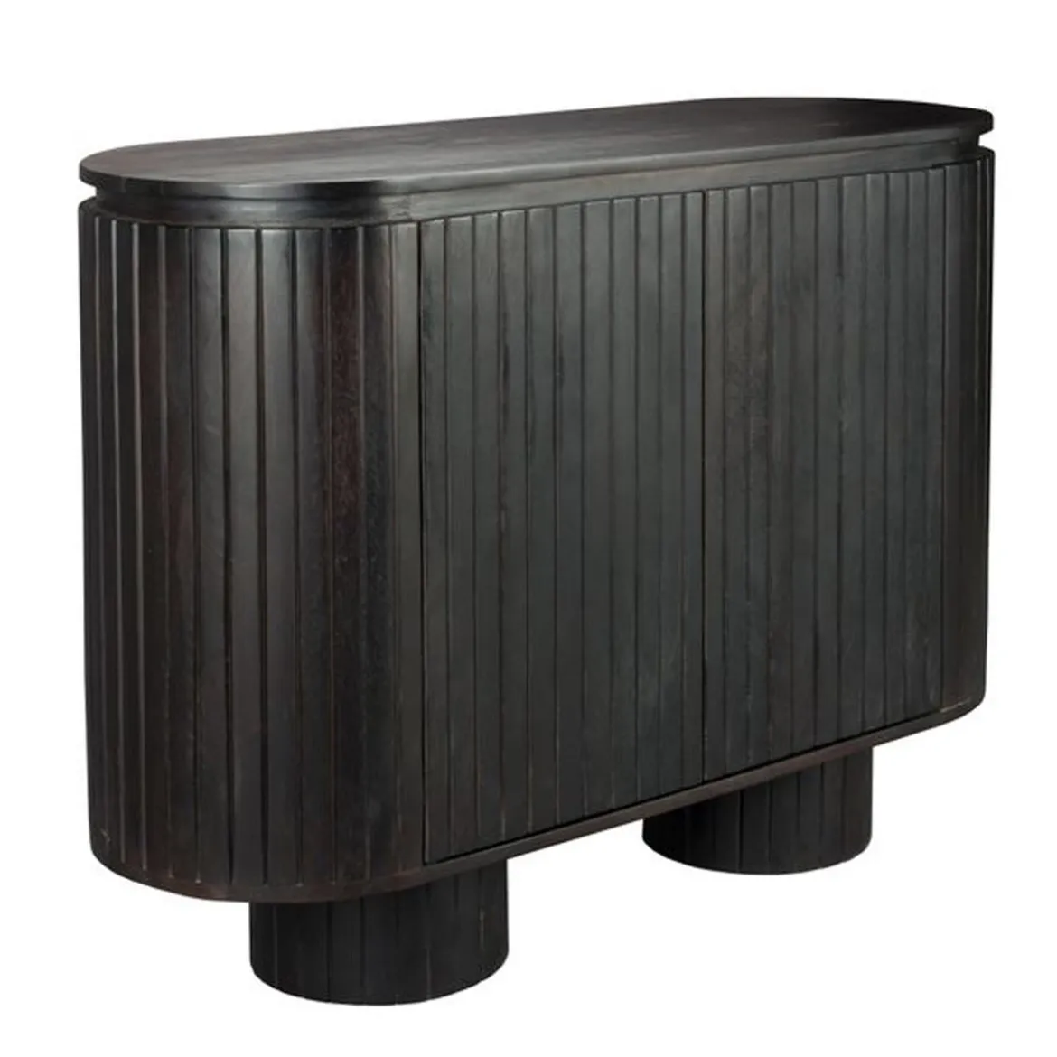 Ovaal dressoir zwart hout - Dutchbone Kenji