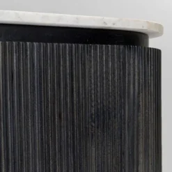 Ovaal tv-meubel zwart met wit marmer - Kare Design Glenn